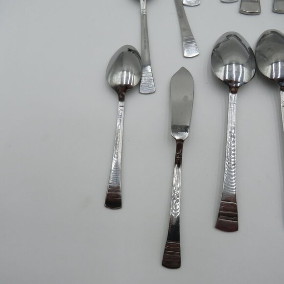 Pfaltzgraff Flatware Mix Lot 28 Pieces Sapphire Pattern Stainless Steel - Picture 14 of 16